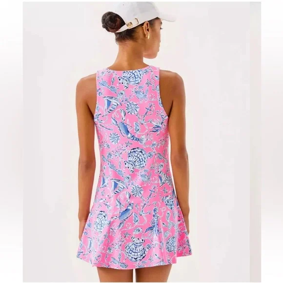 NWT Lilly Pulitzer UPF 50 Luxletic Westley Active Dress Rousseau Barefoot Pink S - Picture 2 of 9